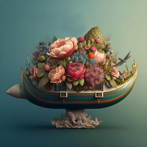 Surreal Vase And Flowers