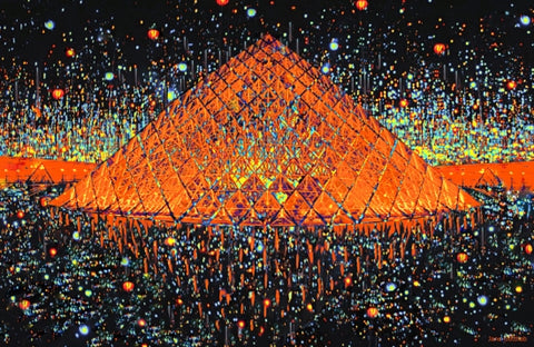 Paris Pyramid At Midnight