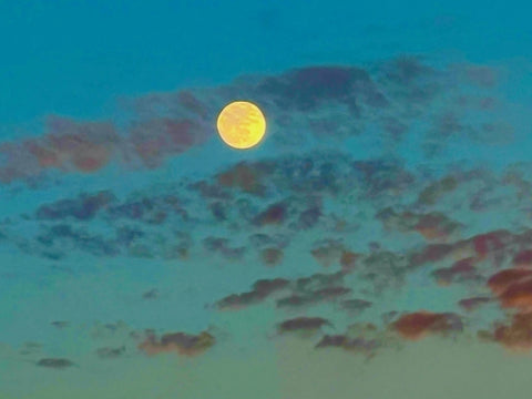 Yellow Moon Pink Clouds
