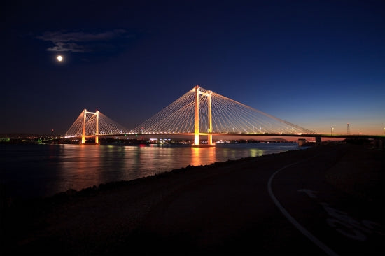 Cable Bridge Moonrise