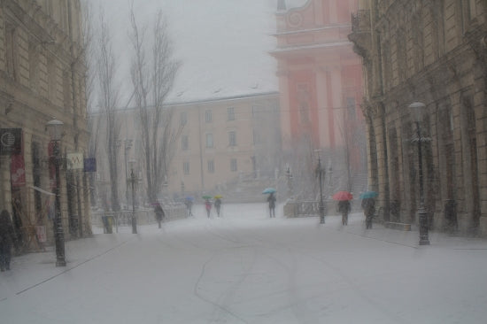 Downtown Ljubljana In The Snow