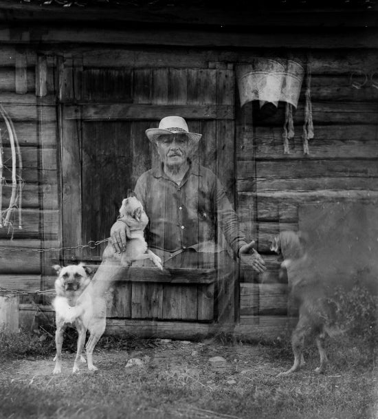Grandfather And His Dogs